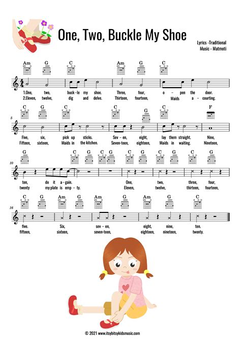 One, Two, Buckle My Shoe Sheet Music With Chords And Lyrics