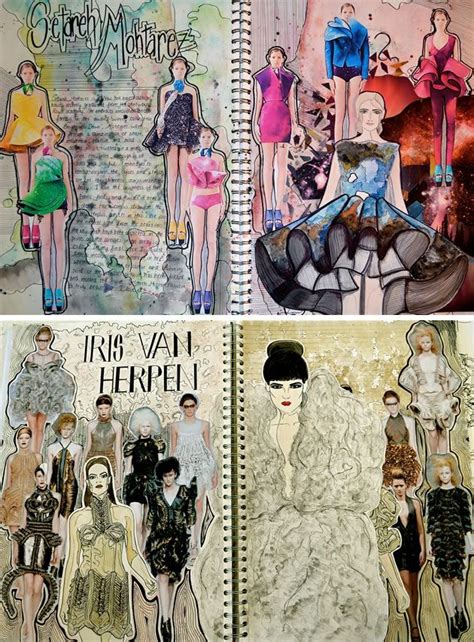 Textiles and Fashion Design Sketchbooks – 18 Inspirational Examples ...