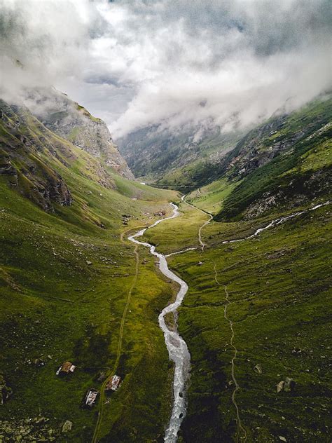 HD wallpaper: aerial photography of river between mountains, valley, ravine | Wallpaper Flare