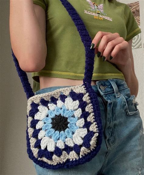 Crochet Granny Square Crossbody Bag | Etsy