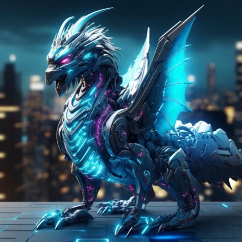 Free AI Image | Futuristic representation of dragon creature