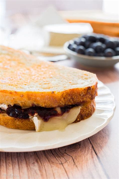 Unique sweet and savory Balsamic, Basil, Blueberry and Brie Sandwich by Plating Pixels. Creamy ...