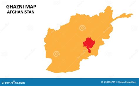 Ghazni State And Regions Map Highlighted On Afghanistan Map Cartoon Vector | CartoonDealer.com ...