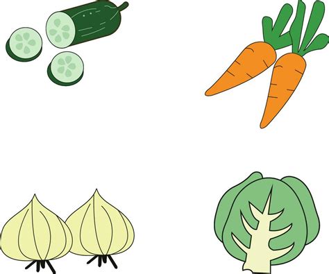 Vegetable Vector Illustration Set. Isolated on White Background. 28857855 Vector Art at Vecteezy