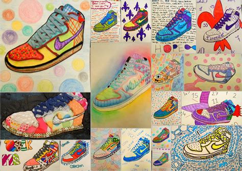 Shoe art by middle/high school students. Great inspiration for our shoe art project! | Middle ...