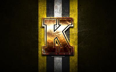 Download wallpapers Kingston Frontenacs, golden logo, OHL, yellow metal ...