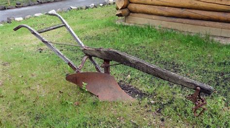 An Antique Plow on Display in Alaska Stock Photo - Image of display, paved: 45030796