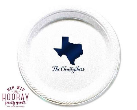 Texas Plates Custom State Plates Disposable Plates Cake Plates Printed Plate Anniversary Plates ...