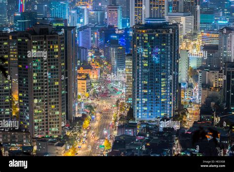 Korea,Seoul at night, South Korea city skyline Stock Photo - Alamy