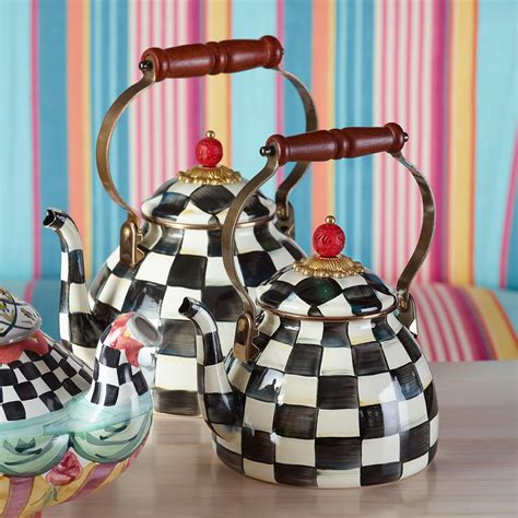 Courtly Check Enamel Tea Kettle - 2 Quart | Tea kettle, Kettle, Courtly check