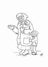 Coloring Page beggar With Child  Free Printables Img 26983 sketch template