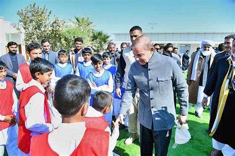 Prime Minister Muhammad Shehbaz Sharif interacting with the students after inaugurating the new ...