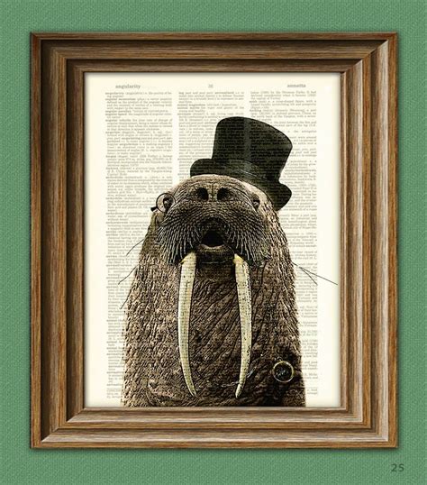 Walrus Art Print Aristocrat WALRUS with a top hat, monocle, and fancy ...