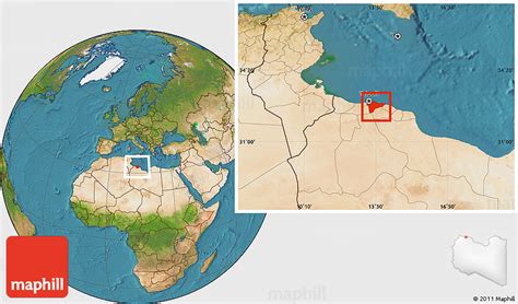 Satellite Location Map of Tripoli (Tarabulus)