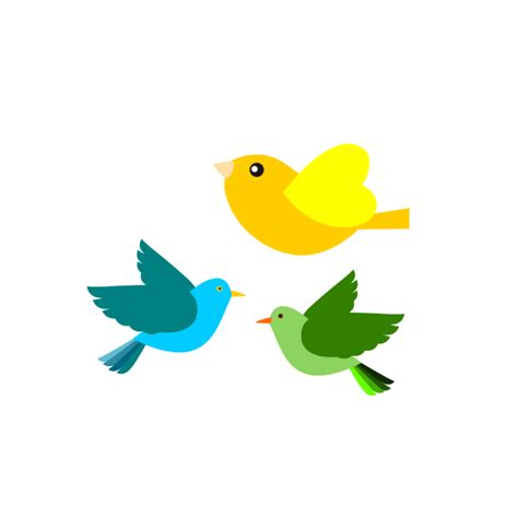 Clip art of three different flying birds | Free SVG