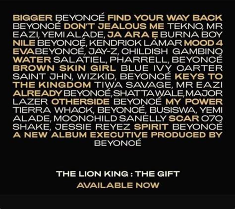 Beyonce - The Lion King: The Gift (Album) | Stream « NotJustOk