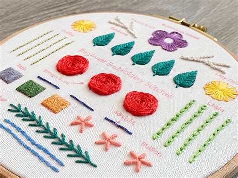 Beginner Embroidery Kit-learn 10 Different Stitches-embroidery | Etsy Canada