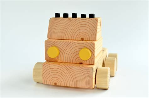 Wooden Toy Truck Flatbed Semi Natural Wood Handcrafted - Etsy