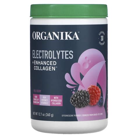 Organika, Electrolytes + Enhanced Collagen, Wild Berry, 12.7 oz (360 g)