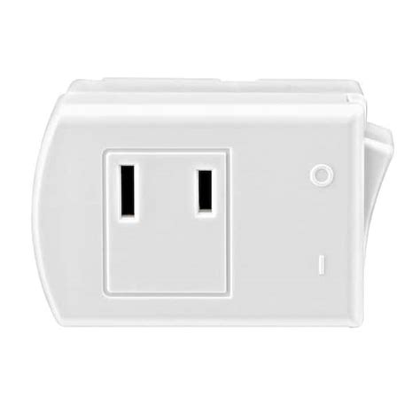 Leviton 13 Amp Plug-In Switch Tap with On/Off Switch, White 1469-W ...