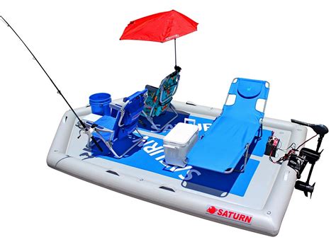 Motorized Inflatable Island Dock Swim Platform For Fishing, Camping