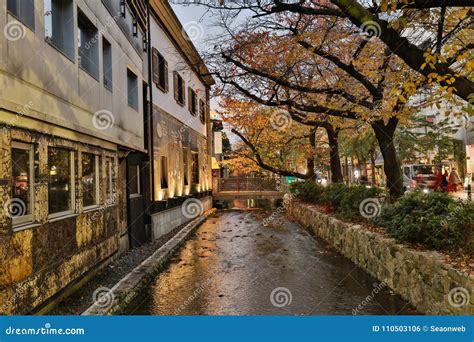 A Gion Shirakawa at Night View at Fall Editorial Photo - Image of ...