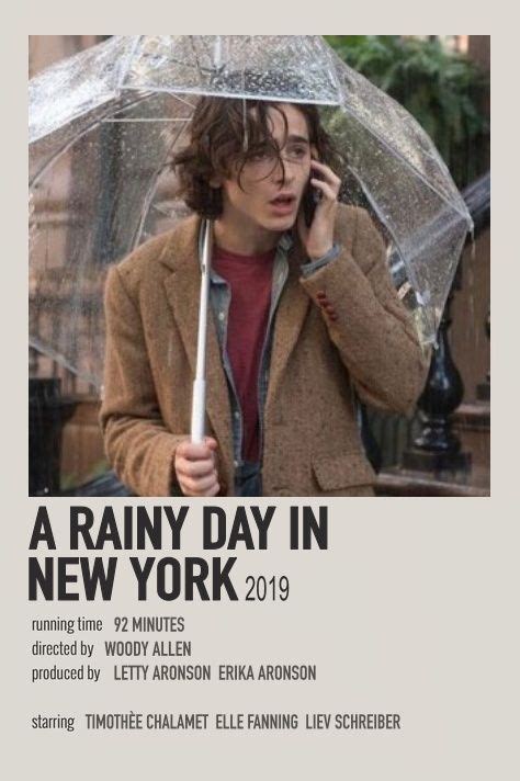 A rainy day in New York polaroid movie poster | Iconic movies, Movie ...