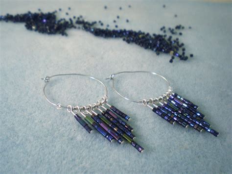 Seed Bead Dangle Hoop Earrings Video Tutorial