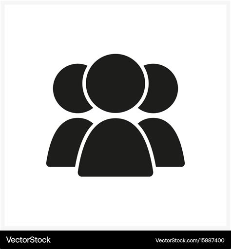 Group of three people icon in simple black design Vector Image