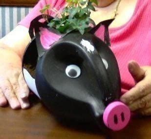 Bleach Bottle Pig Planter · How To Decorate A Bottle Vase · Gardening and Decorating on Cut Out ...