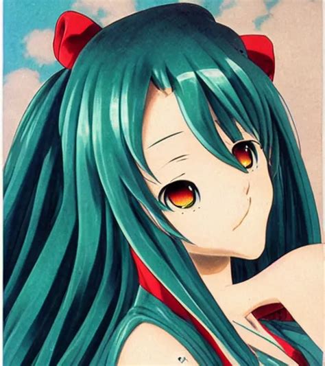 Anime art very beautiful Hatsune miku by Gil Elvgren, | Stable ...