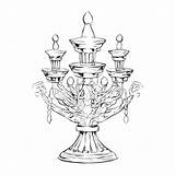 Download Black And White Decorative Candelabra Drawing Coloring Pages  sketch template