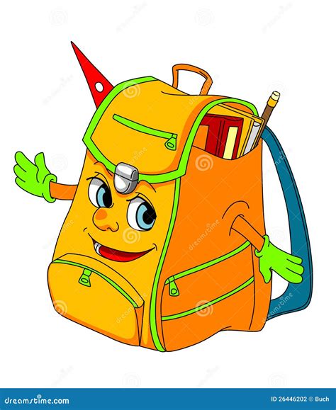 Cartable D'école De Dessin Animé Photographie stock - Image: 26446202