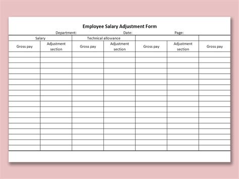 EXCEL of Employee Salary Adjustment Form.xlsx | WPS Free Templates