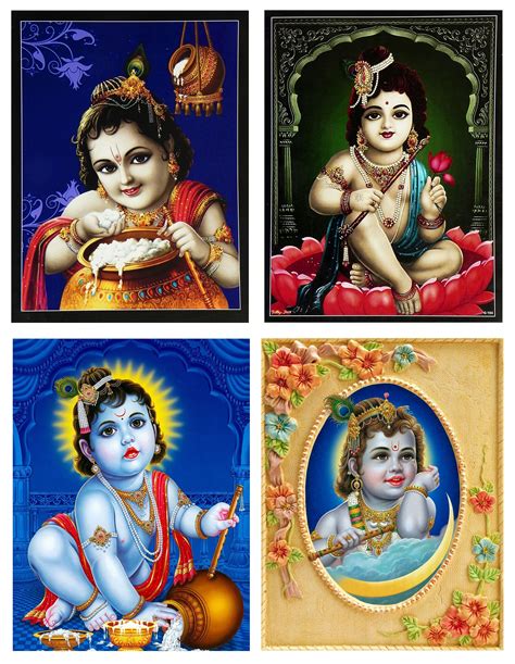 Set of 4 Krishna Posters