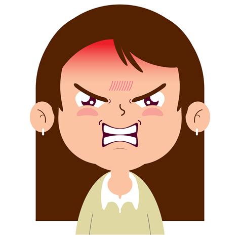 girl angry face cartoon cute 14428626 PNG