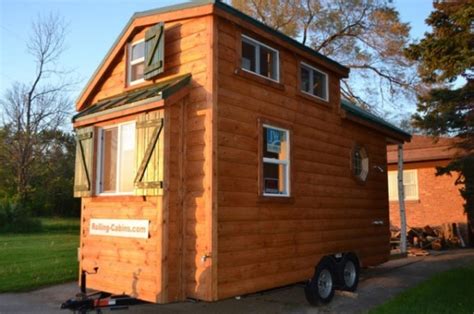 Tiny Log Cabin on Wheels by Rolling Cabins