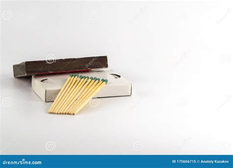 Box Of Matches Isolated On A White Background. Background Of Matchstick ...