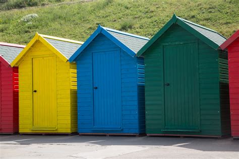 Colorful Beach Huts Free Stock Photo - Public Domain Pictures