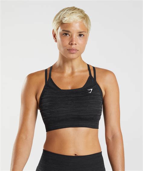 Gymshark Adapt Marl Seamless Sports Bra - Black/Smokey Grey | Gymshark