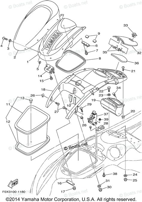 Yamaha Waverunner 2001 OEM Parts Diagram for Engine Hatch 2 | Boats.net