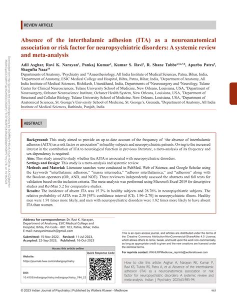 (PDF) Absence of the interthalamic adhesion (ITA) as a neuroanatomical association or risk ...