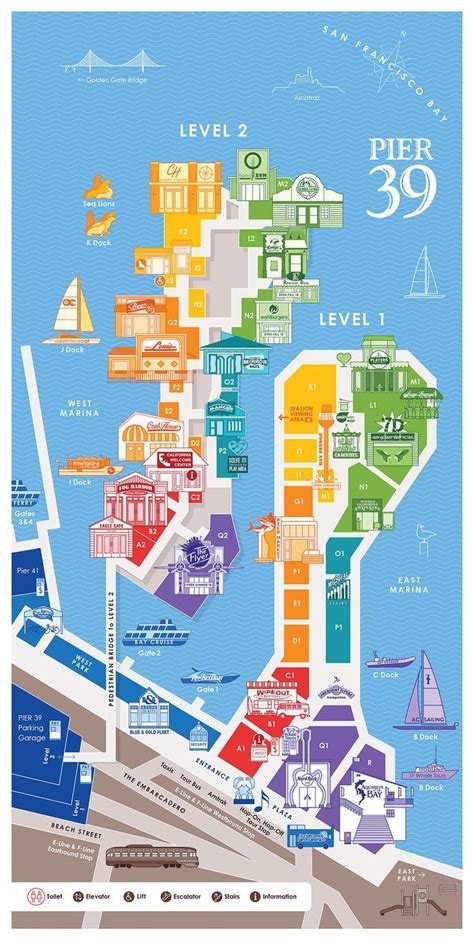 A PIER 39 Map which is downloadable and printable, showing the ...