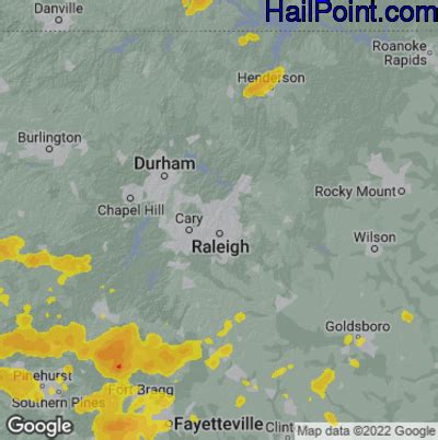 Hail Map for Raleigh, NC Region on June 27, 2023