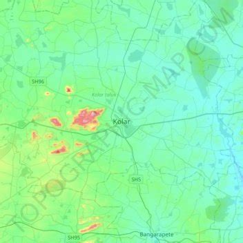 Kolar topographic map, elevation, terrain