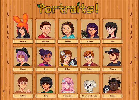 Some stardew valley style portraits from recent commissions. : r/PixelArt