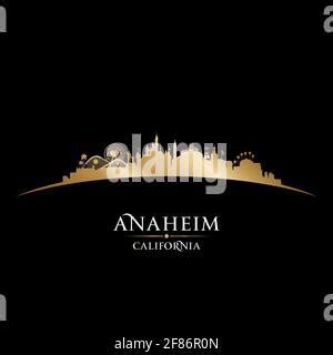 Anaheim California city skyline vector silhouette illustration Stock ...