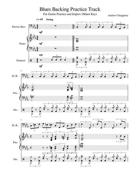 Blues Backing Track - for improv & other practice Sheet music for Piano, Drum Group, Bass (Mixed ...