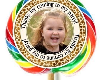 CandyLand Birthday Invitation Sticker Lollipop Stickers