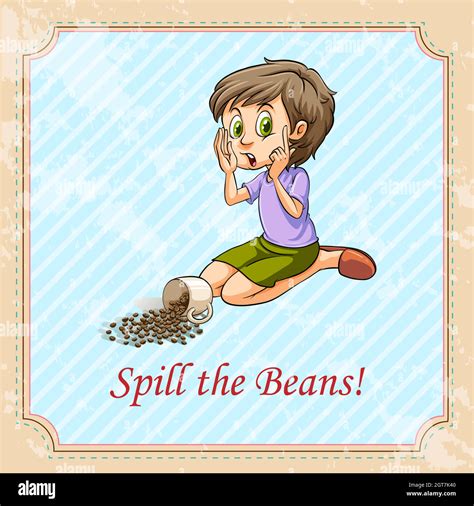 Idiom spill the beans Stock Vector Image & Art - Alamy